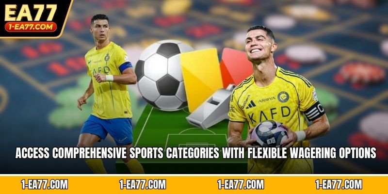 Access comprehensive sports categories with flexible wagering options