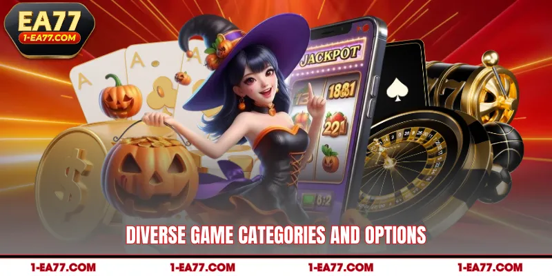 Diverse game categories and options