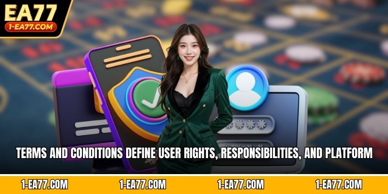 Terms and conditions define user rights, responsibilities, and platform rules clearly.